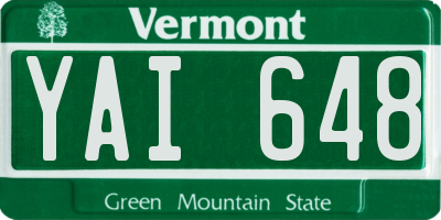 VT license plate YAI648