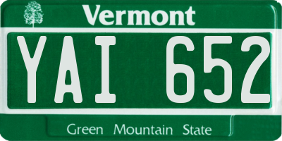 VT license plate YAI652