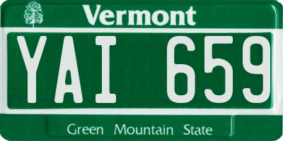 VT license plate YAI659
