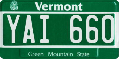 VT license plate YAI660