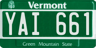 VT license plate YAI661