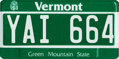VT license plate YAI664