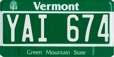 VT license plate YAI674