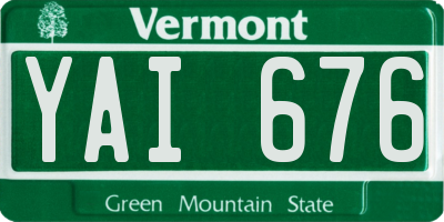 VT license plate YAI676