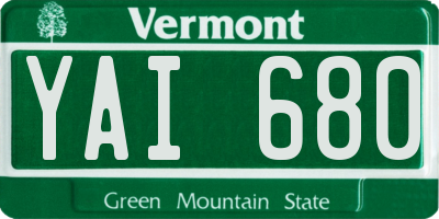 VT license plate YAI680