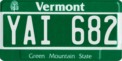 VT license plate YAI682
