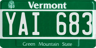 VT license plate YAI683