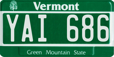 VT license plate YAI686