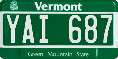 VT license plate YAI687