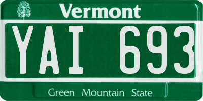 VT license plate YAI693