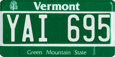 VT license plate YAI695