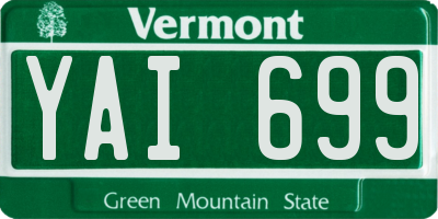VT license plate YAI699