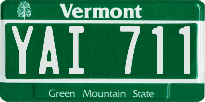VT license plate YAI711