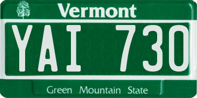 VT license plate YAI730
