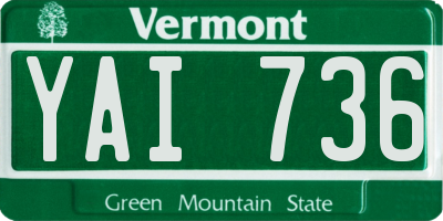 VT license plate YAI736