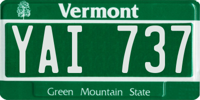 VT license plate YAI737