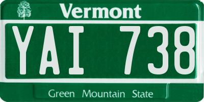 VT license plate YAI738
