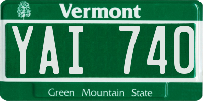 VT license plate YAI740
