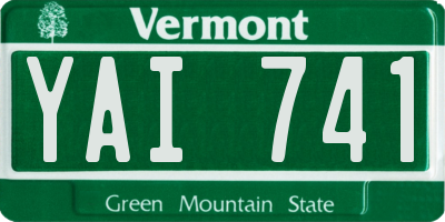 VT license plate YAI741