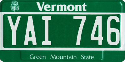 VT license plate YAI746