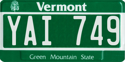 VT license plate YAI749