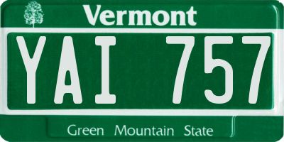 VT license plate YAI757