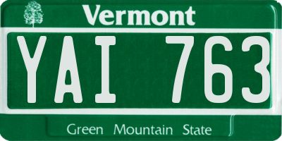 VT license plate YAI763