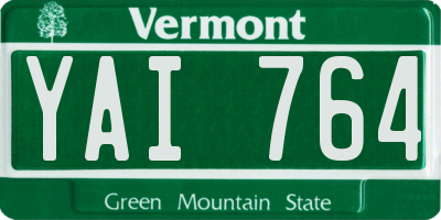 VT license plate YAI764
