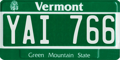 VT license plate YAI766