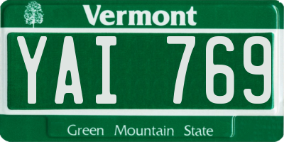 VT license plate YAI769