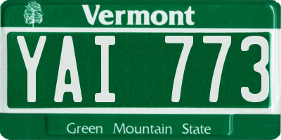 VT license plate YAI773