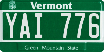 VT license plate YAI776