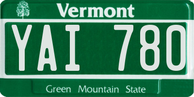 VT license plate YAI780