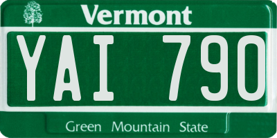 VT license plate YAI790