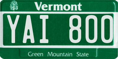 VT license plate YAI800