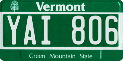 VT license plate YAI806
