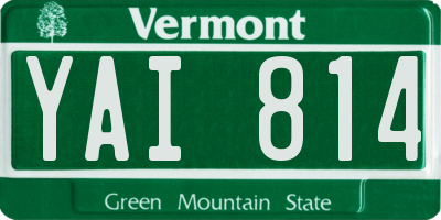 VT license plate YAI814