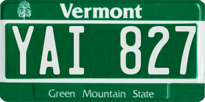 VT license plate YAI827