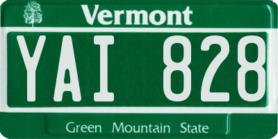 VT license plate YAI828