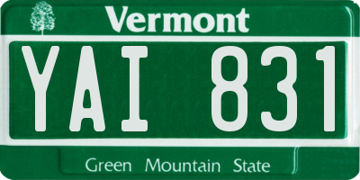 VT license plate YAI831