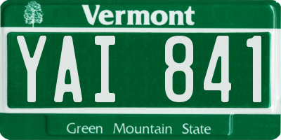 VT license plate YAI841