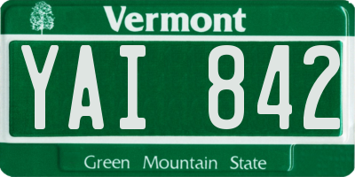 VT license plate YAI842