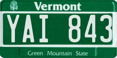 VT license plate YAI843