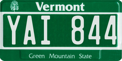 VT license plate YAI844