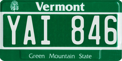 VT license plate YAI846