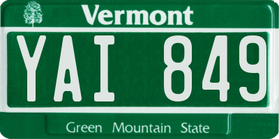VT license plate YAI849