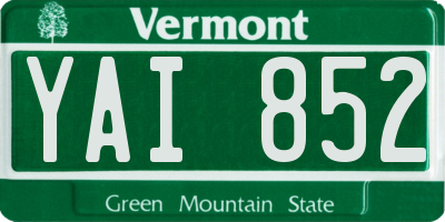 VT license plate YAI852