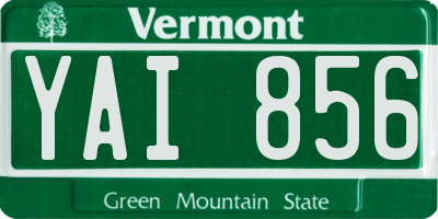 VT license plate YAI856