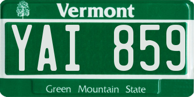 VT license plate YAI859