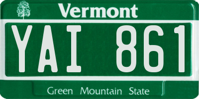 VT license plate YAI861